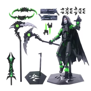 T13 Action Figure Set Dummy 13 Death Skeleton Movable Robot,Death Action Figure With Cape Lucky 13 Collectible Action Figure Art 1
